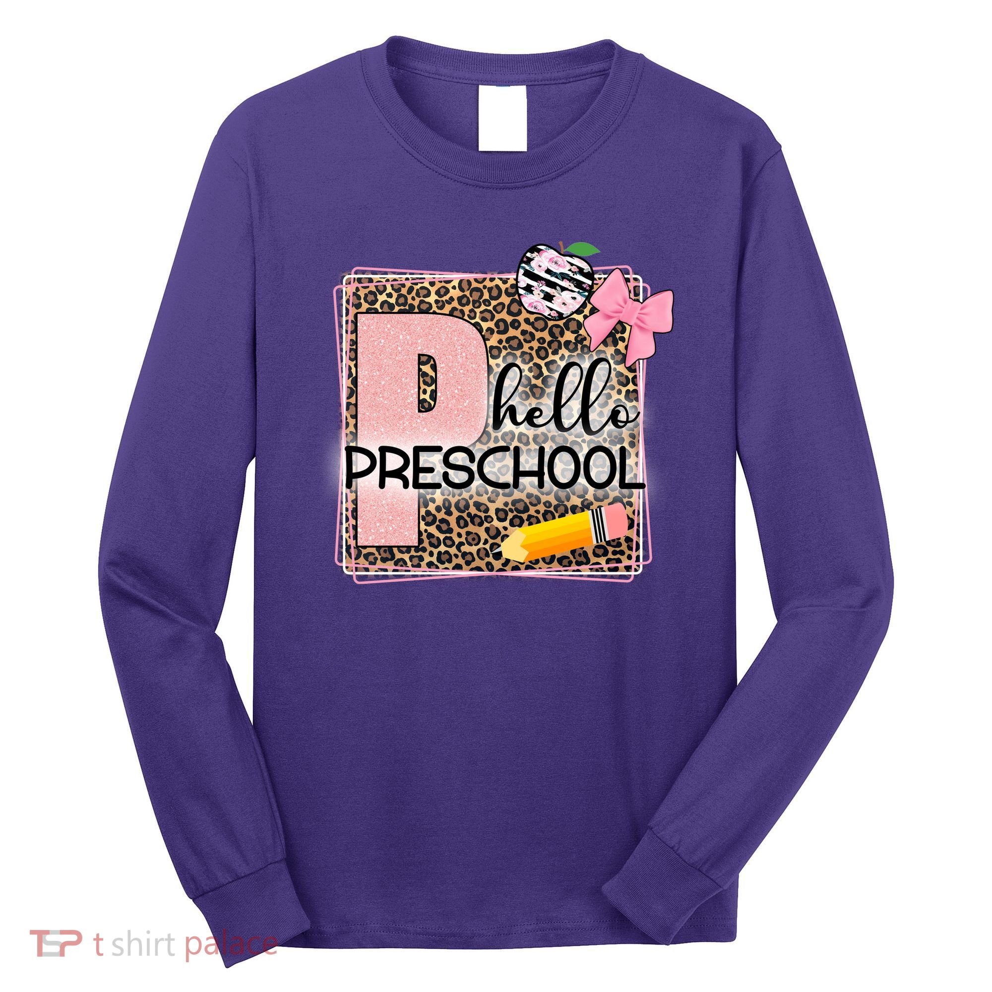 Cute Hello Pre School Teachers Students Long Sleeve Shirt