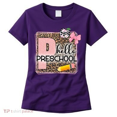 Cute Hello Pre School Teachers Students Women's T-Shirt