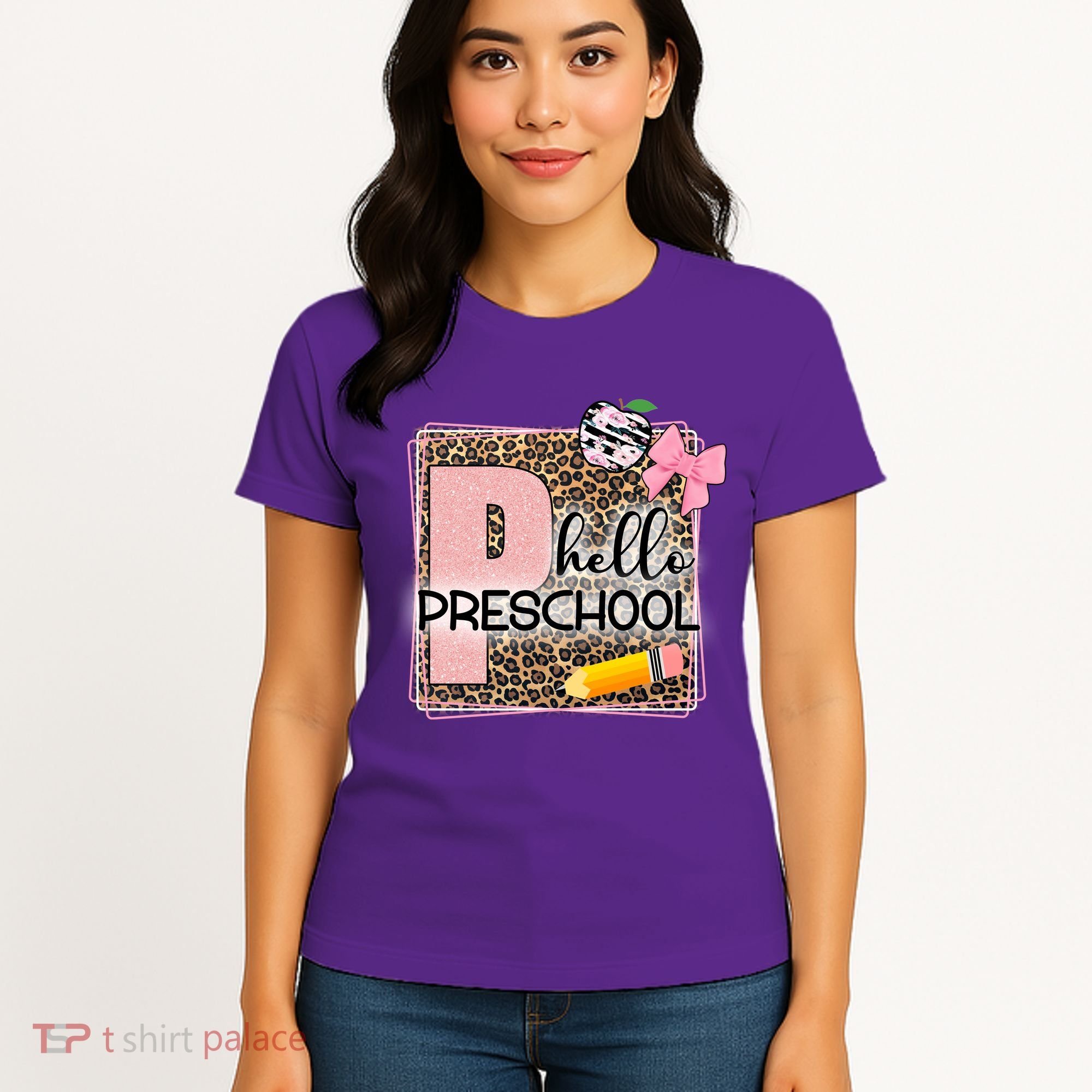 Cute Hello Pre School Teachers Students Women's T-Shirt