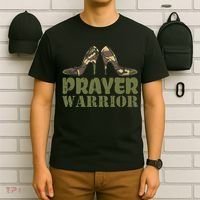 Camo Heels Prayer Warrior Faith God Jesus Christian T-Shirt thumb 6