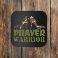 Camo Heels Prayer Warrior Faith God Jesus Christian Coaster thumb 0
