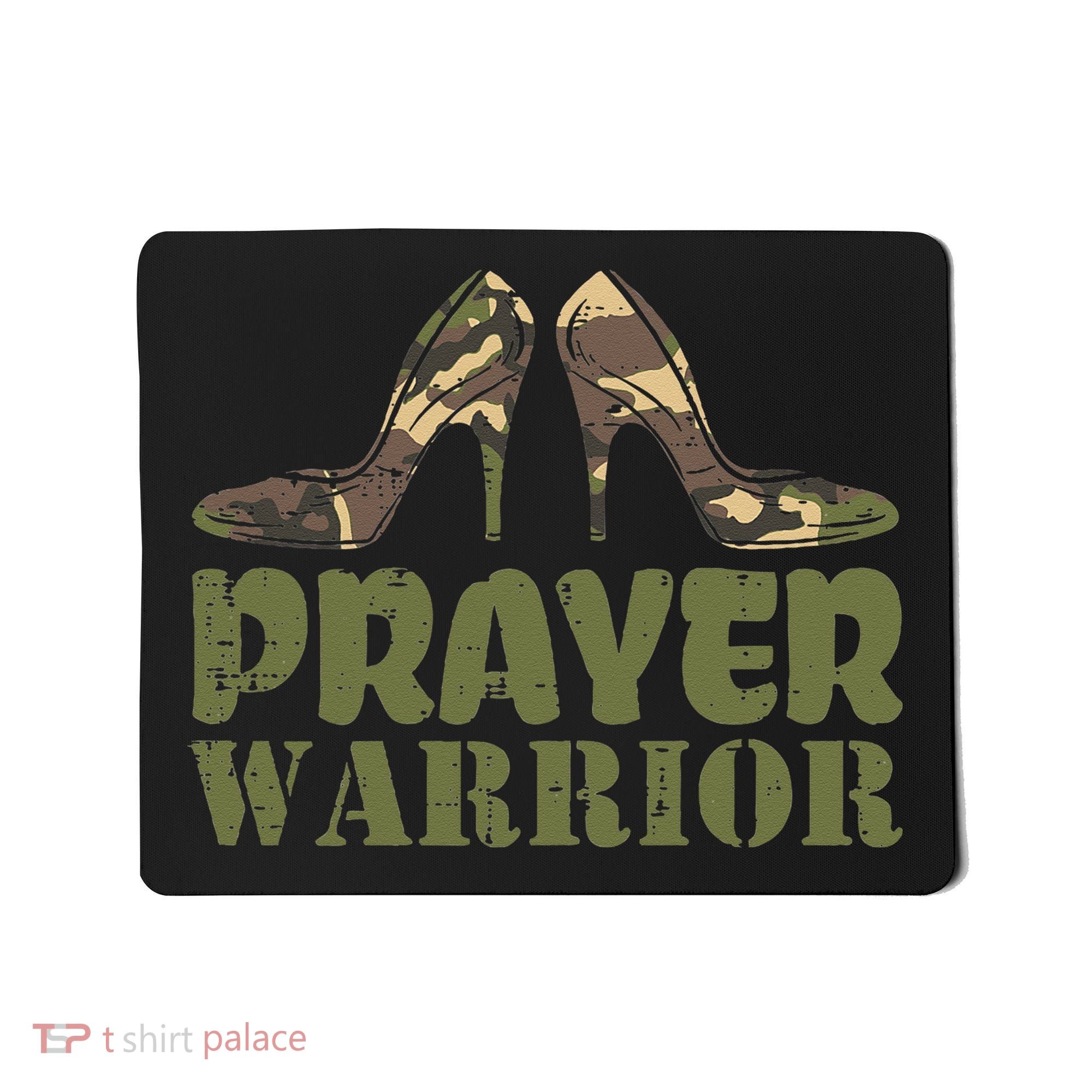 Camo Heels Prayer Warrior Faith God Jesus Christian Mousepad
