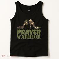 Camo Heels Prayer Warrior Faith God Jesus Christian Tank Top thumb 2