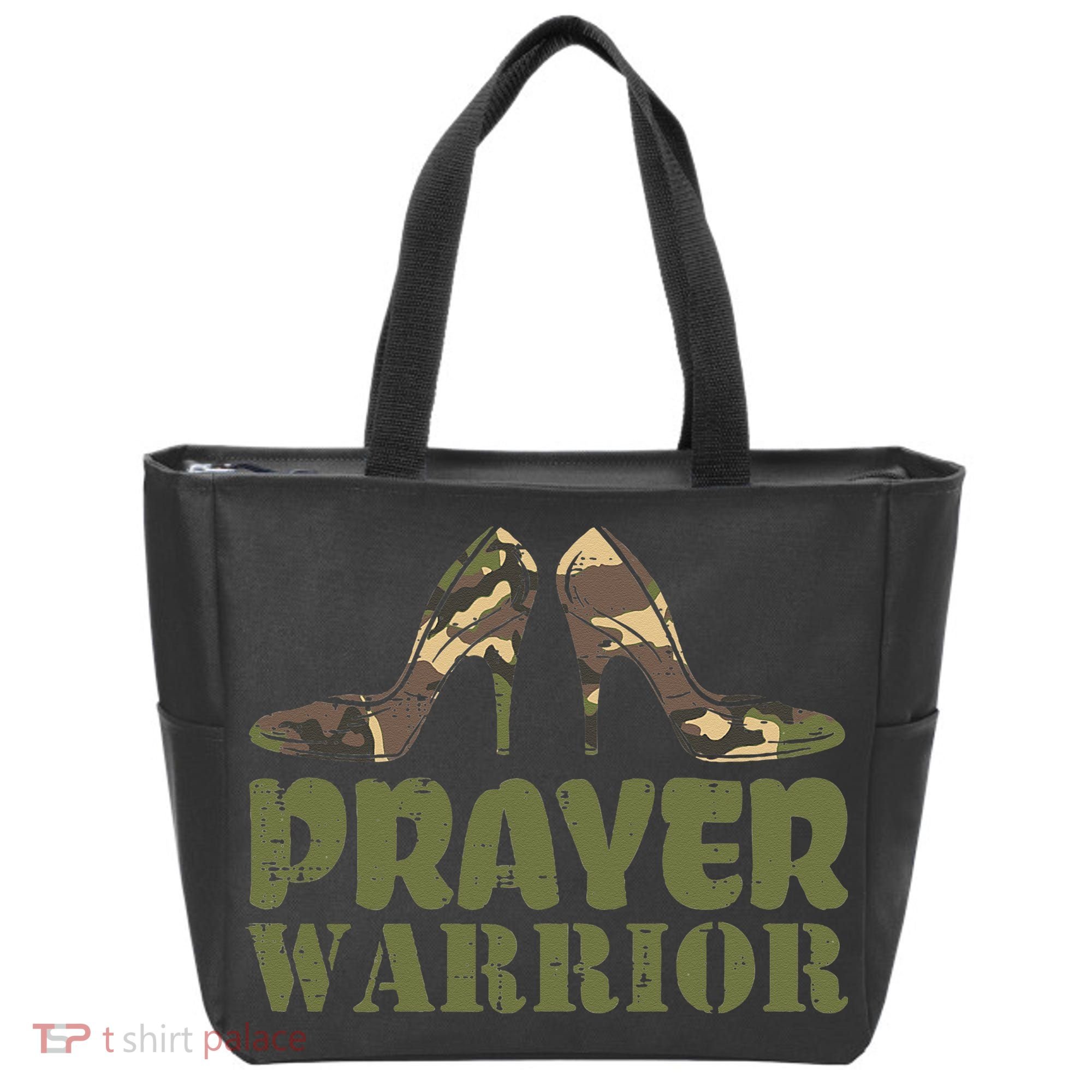 Camo Heels Prayer Warrior Faith God Jesus Christian Tote Bag