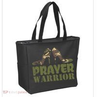 Camo Heels Prayer Warrior Faith God Jesus Christian Tote Bag thumb 2