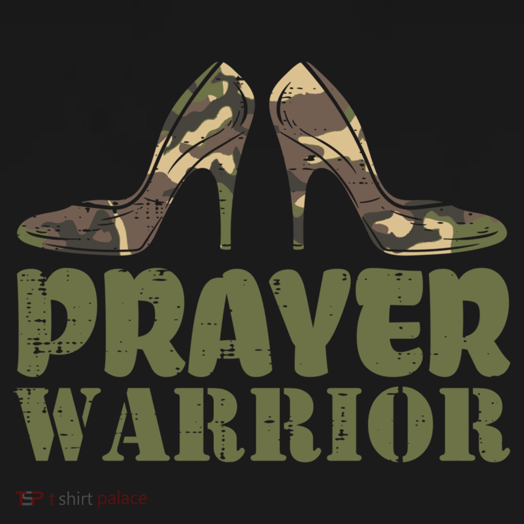 Camo Heels Prayer Warrior Faith God Jesus Christian Cute Gift Doggie Tank