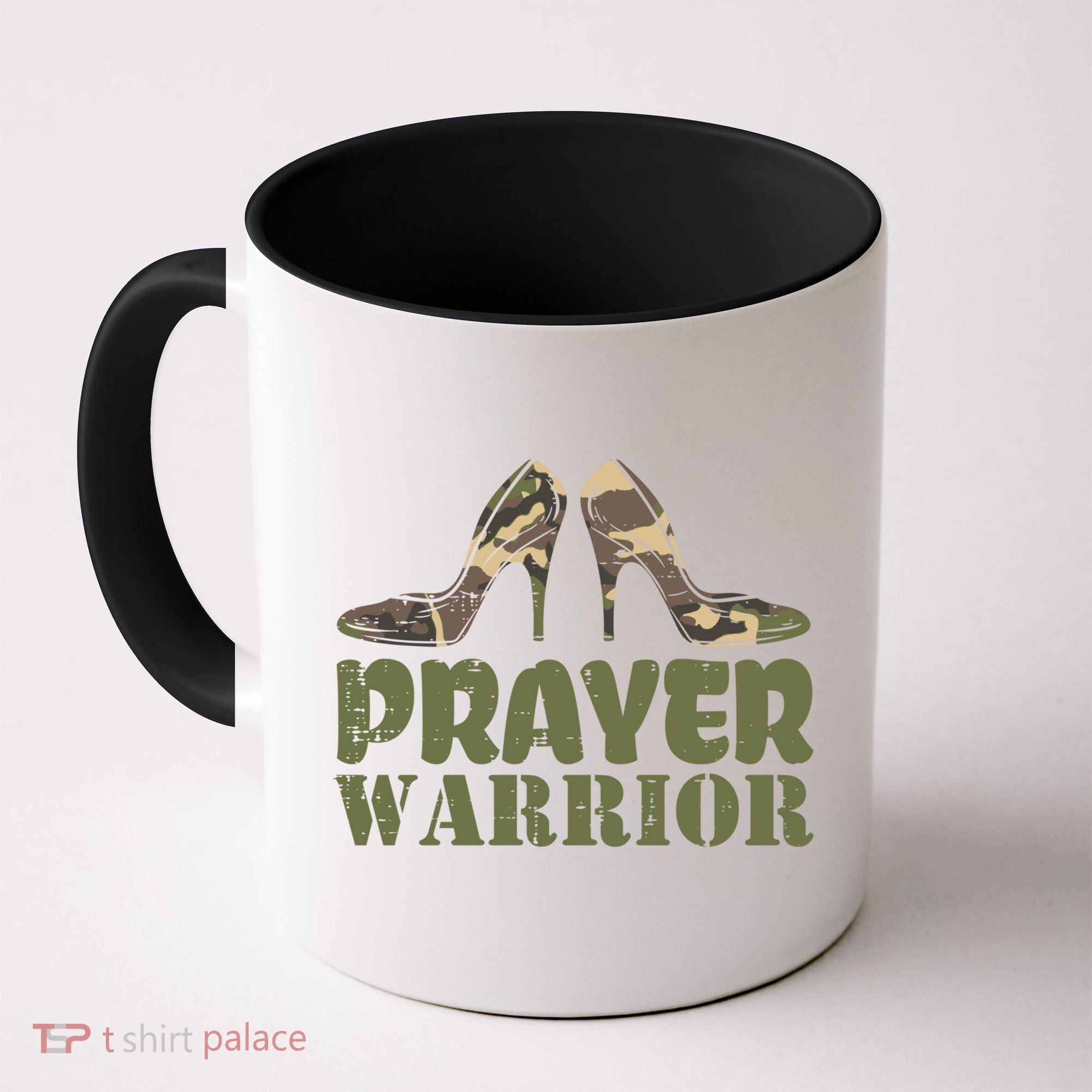 Camo Heels Prayer Warrior Faith God Jesus Christian Cute Gift Coffee Mug