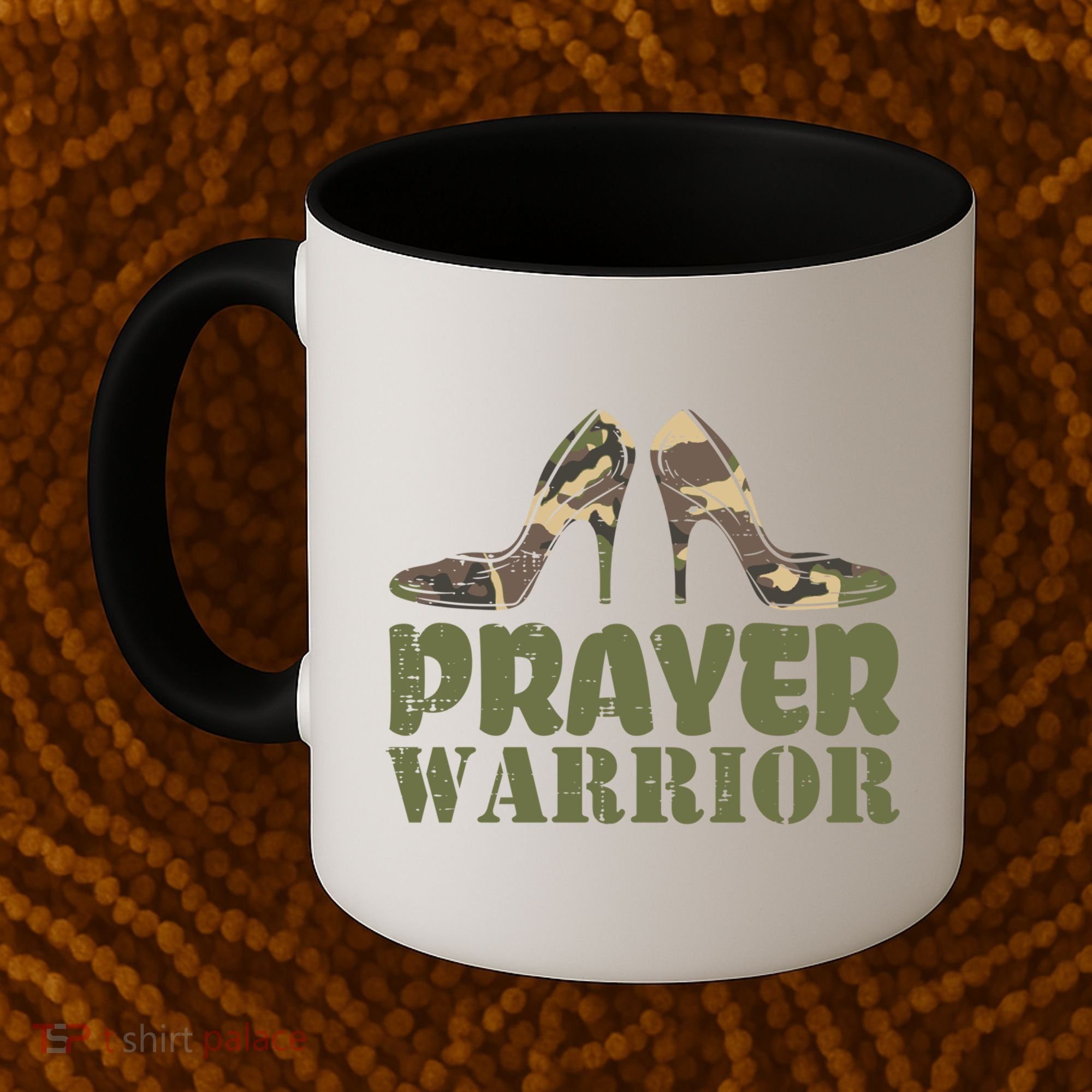 Camo Heels Prayer Warrior Faith God Jesus Christian Cute Gift Coffee Mug