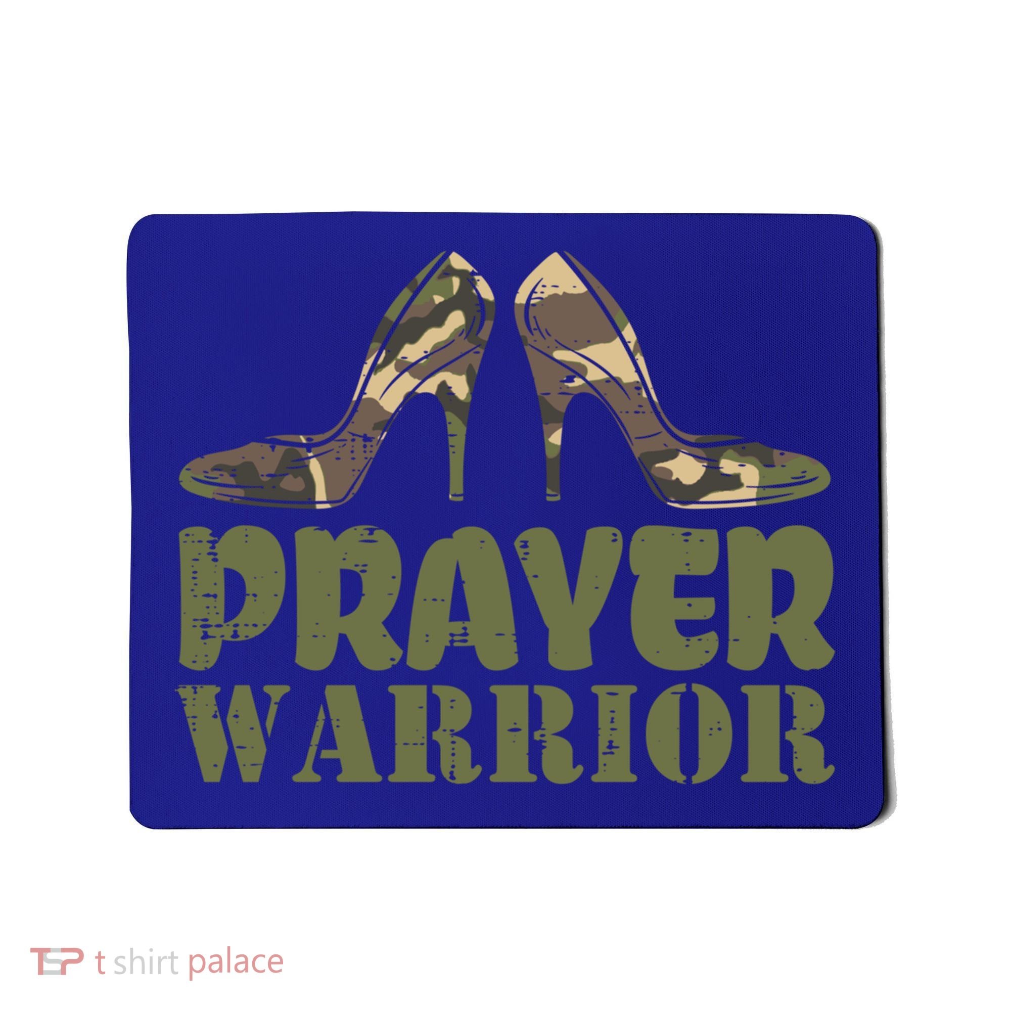 Camo Heels Prayer Warrior Faith God Jesus Christian Cute Gift Mousepad