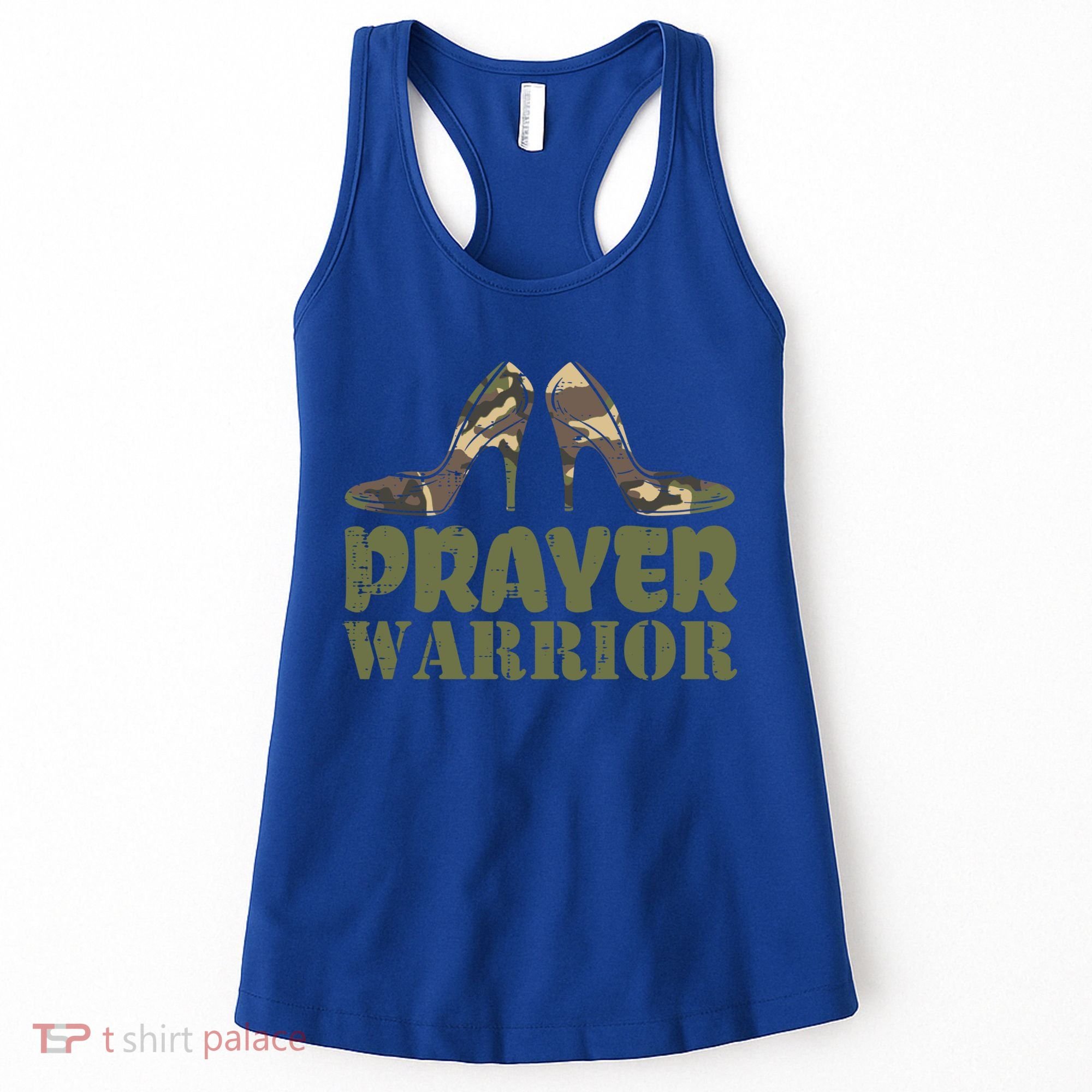 Camo Heels Prayer Warrior Faith God Jesus Christian Cute Gift Women's Tank Top