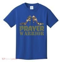 Camo Heels Prayer Warrior Faith God Jesus Christian Cute Gift Kids T-Shirt thumb 0