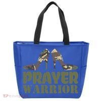 Camo Heels Prayer Warrior Faith God Jesus Christian Cute Gift Tote Bag thumb 0