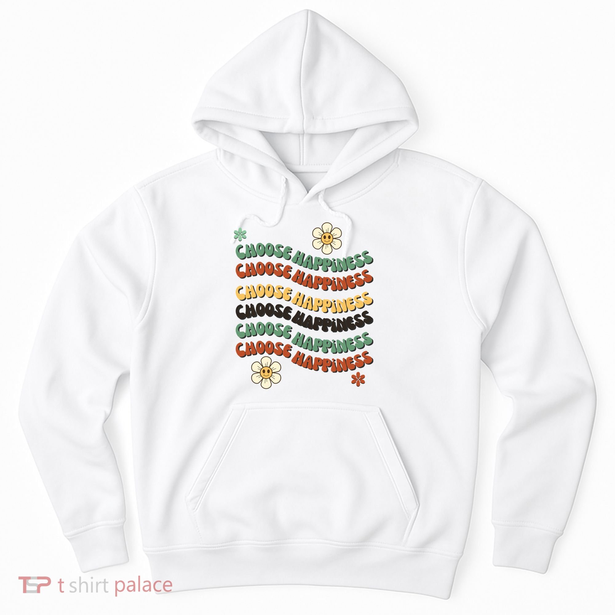 Choose Happiness Retro Sunflower Hoodie