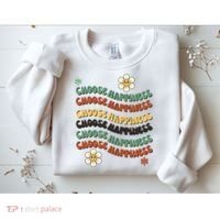 Choose Happiness Retro Sunflower Sweatshirt thumb 2