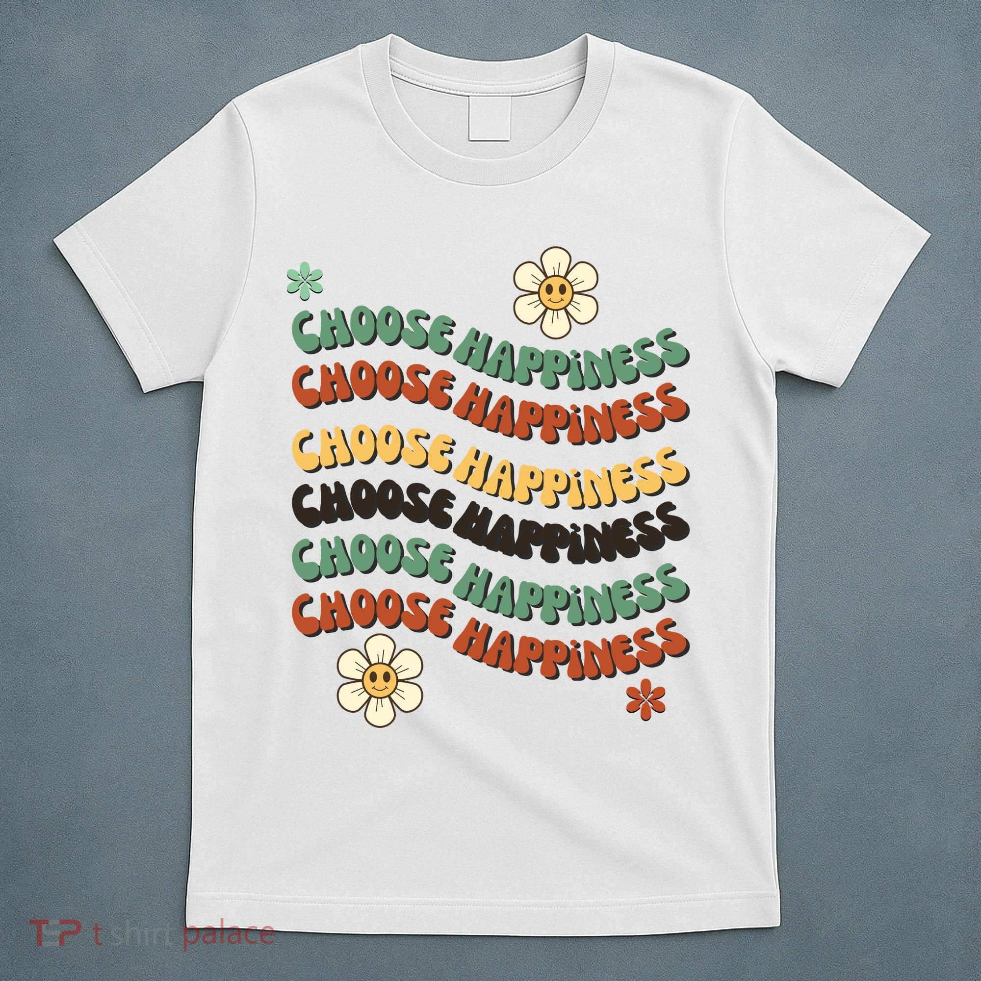 Choose Happiness Retro Sunflower T-Shirt