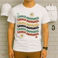 Choose Happiness Retro Sunflower T-Shirt thumb 6
