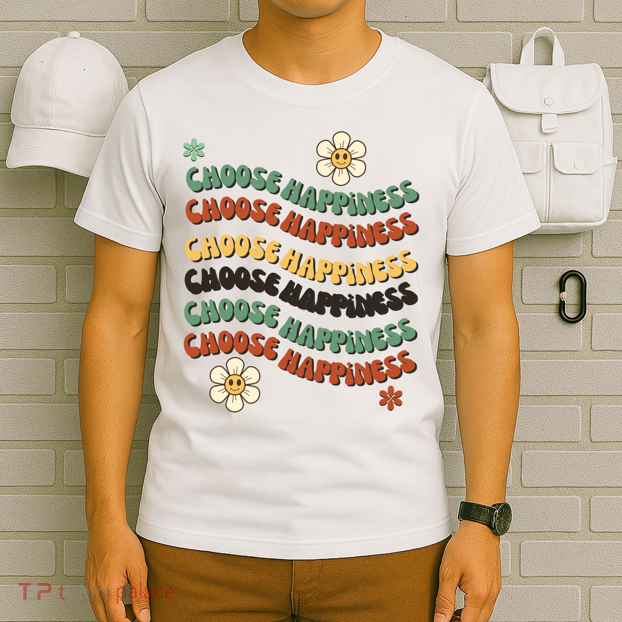 Choose Happiness Retro Sunflower T-Shirt