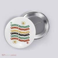 Choose Happiness Retro Sunflower Button thumb 0