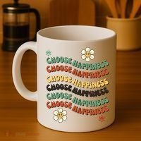 Choose Happiness Retro Sunflower Coffee Mug thumb 4