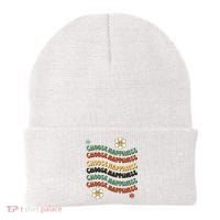 Choose Happiness Retro Sunflower Beanie thumb 0