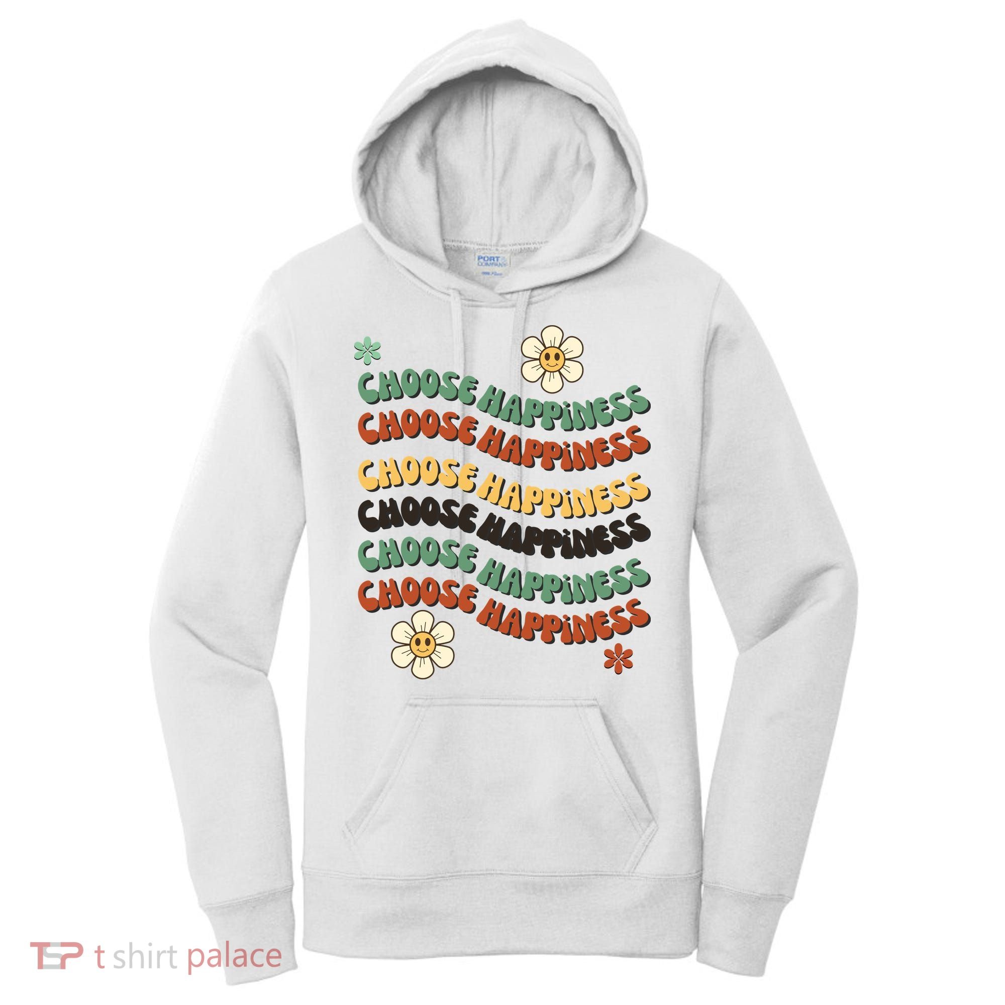 Choose Happiness Retro Sunflower Women's Hoodie