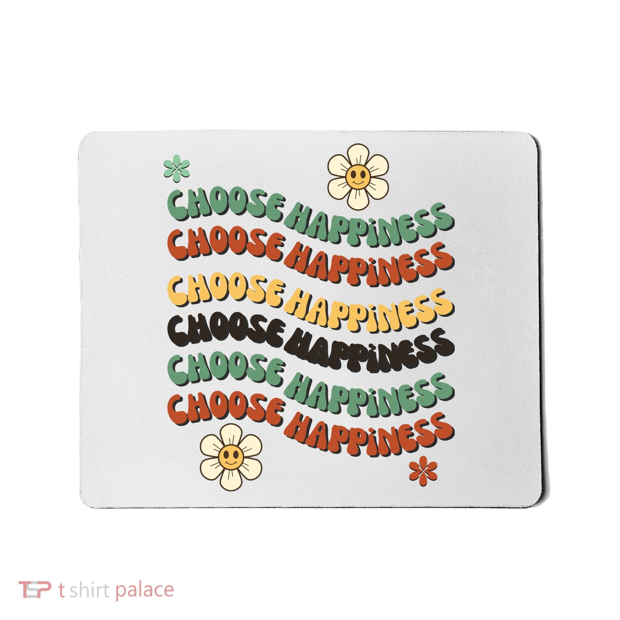 Choose Happiness Retro Sunflower Mousepad