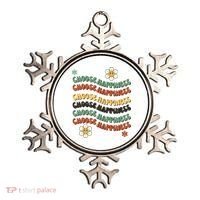 Choose Happiness Retro Sunflower Ornament thumb 0