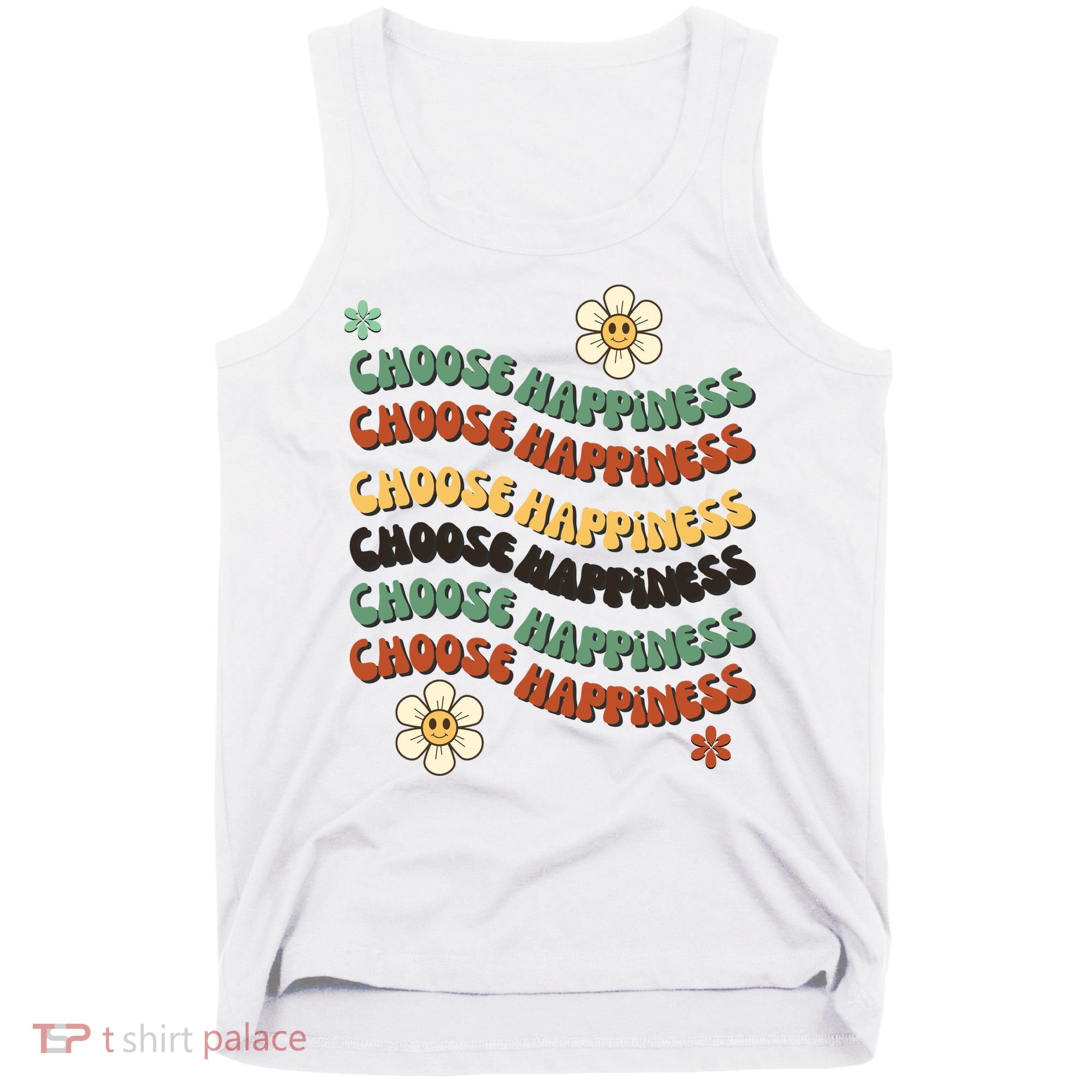 Choose Happiness Retro Sunflower Tank Top