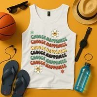 Choose Happiness Retro Sunflower Tank Top thumb 4