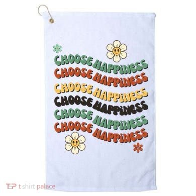 Choose Happiness Retro Sunflower Golf Towel