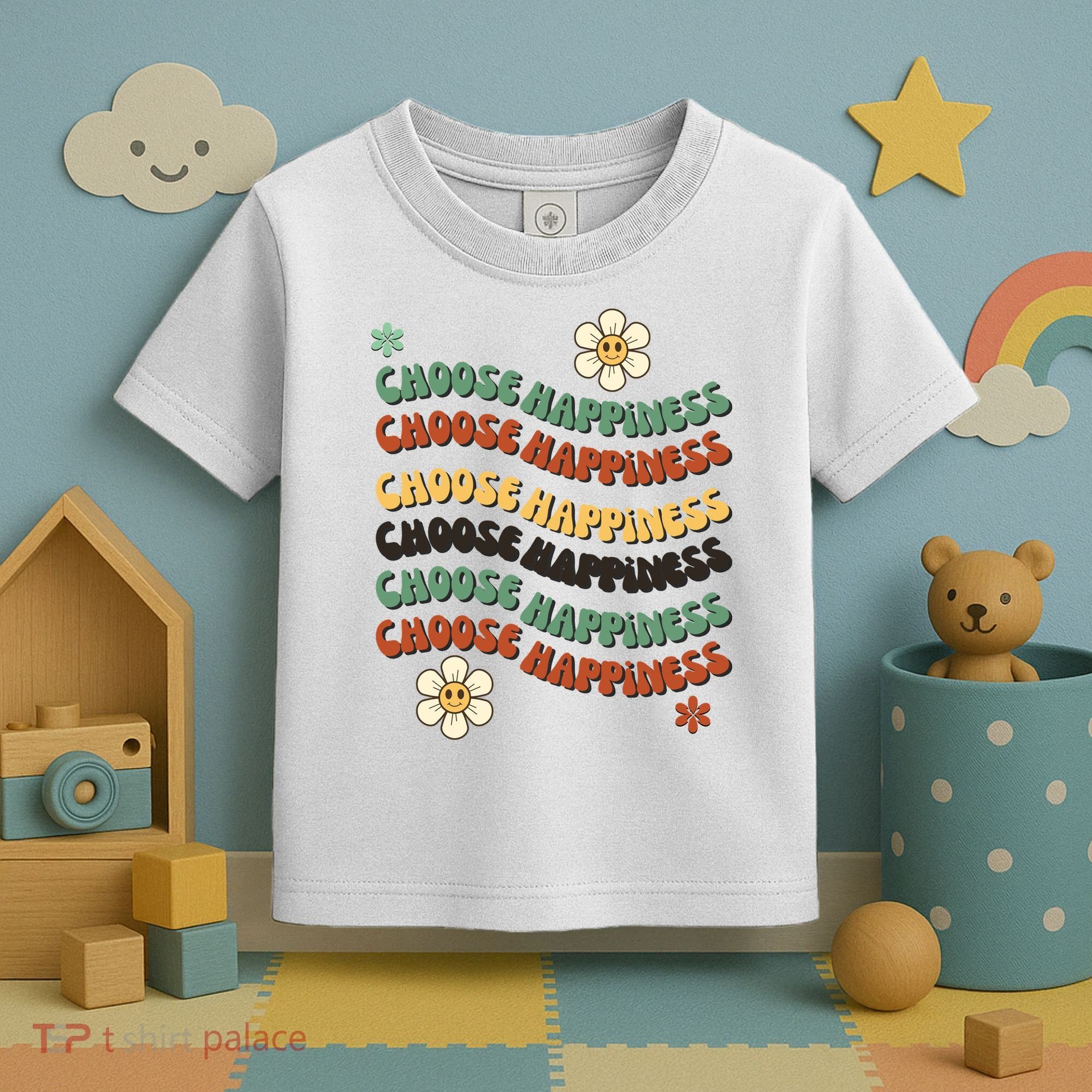 Choose Happiness Retro Sunflower Toddler T-Shirt