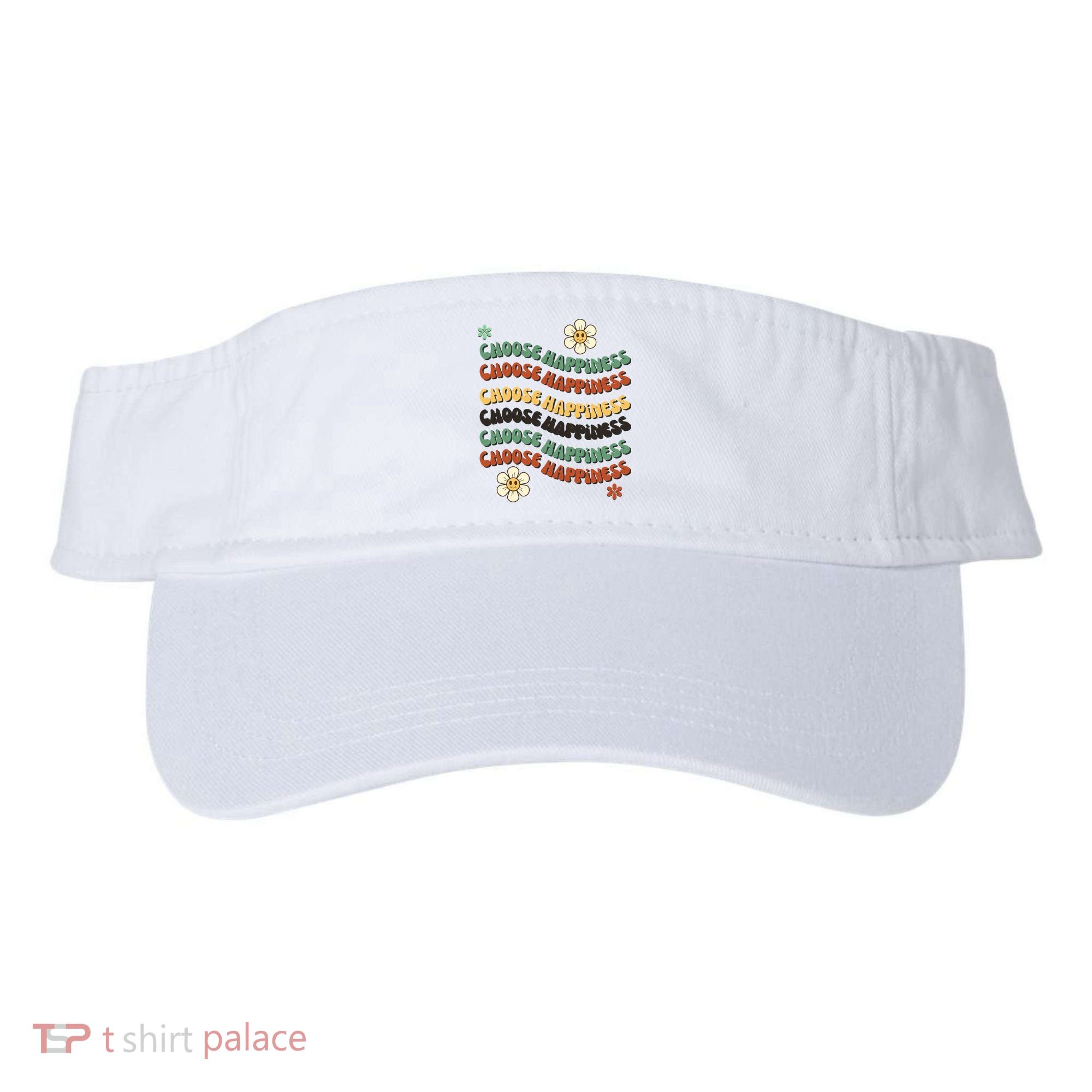 Choose Happiness Retro Sunflower Visor