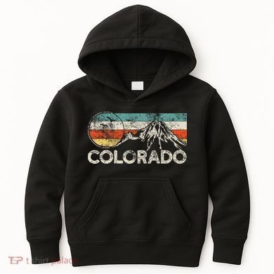 Colorado Hiking Retro Kids Hoodie