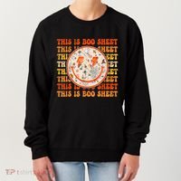 Costume Halloween Retro Trick Or Teach Smile Face Ghost Women's Sweatshirt thumb 0