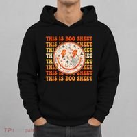 Costume Halloween Retro Trick Or Teach Smile Face Ghost Hoodie thumb 0