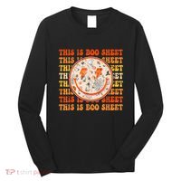 Costume Halloween Retro Trick Or Teach Smile Face Ghost Long Sleeve Shirt thumb 0