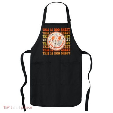 Costume Halloween Retro Trick Or Teach Smile Face Ghost Apron