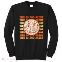 Costume Halloween Retro Trick Or Teach Smile Face Ghost Sweatshirt thumb 0