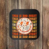 Costume Halloween Retro Trick Or Teach Smile Face Ghost Coaster thumb 0