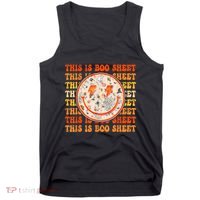 Costume Halloween Retro Trick Or Teach Smile Face Ghost Tank Top thumb 0