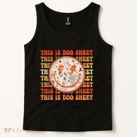Costume Halloween Retro Trick Or Teach Smile Face Ghost Tank Top thumb 2