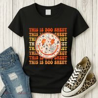 Costume Halloween Retro Trick Or Teach Smile Face Ghost Women's T-Shirt thumb 3