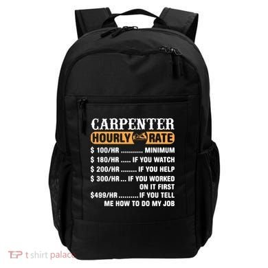 Carpenter Hourly Rate Gift Carpentry Carpenter Gift Backpack