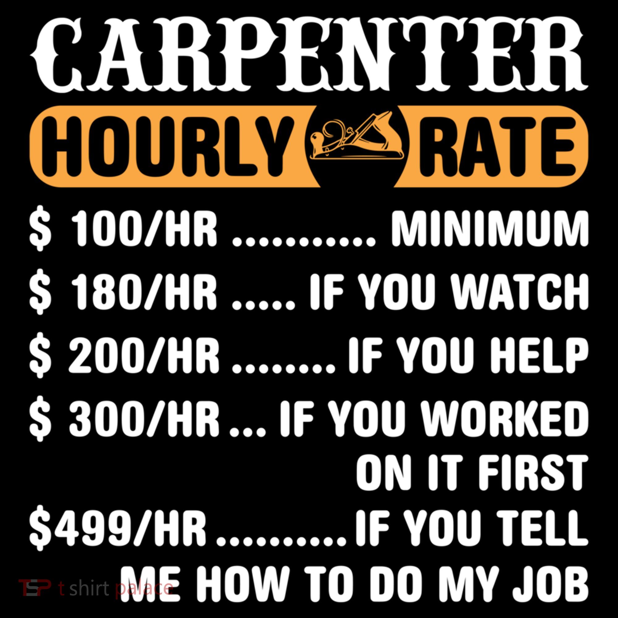 Carpenter Hourly Rate Gift Carpentry Carpenter Gift Bucket Hat