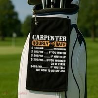 Carpenter Hourly Rate Gift Carpentry Carpenter Gift Golf Towel thumb 2