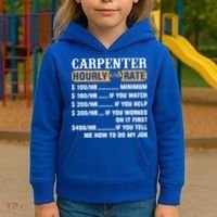 Carpenter Hourly Rate Gift Carpentry Carpenter Gift Kids Hoodie thumb 3