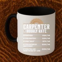 Carpenter Hourly Rate Woodworking Wookdworker Carpentry Gift Coffee Mug thumb 2
