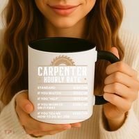 Carpenter Hourly Rate Woodworking Wookdworker Carpentry Gift Coffee Mug thumb 3