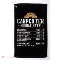 Carpenter Hourly Rate Woodworking Wookdworker Carpentry Gift Golf Towel thumb 0