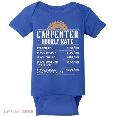 Carpenter Hourly Rate Woodworking Wookdworker Carpentry Gift Baby Bodysuit